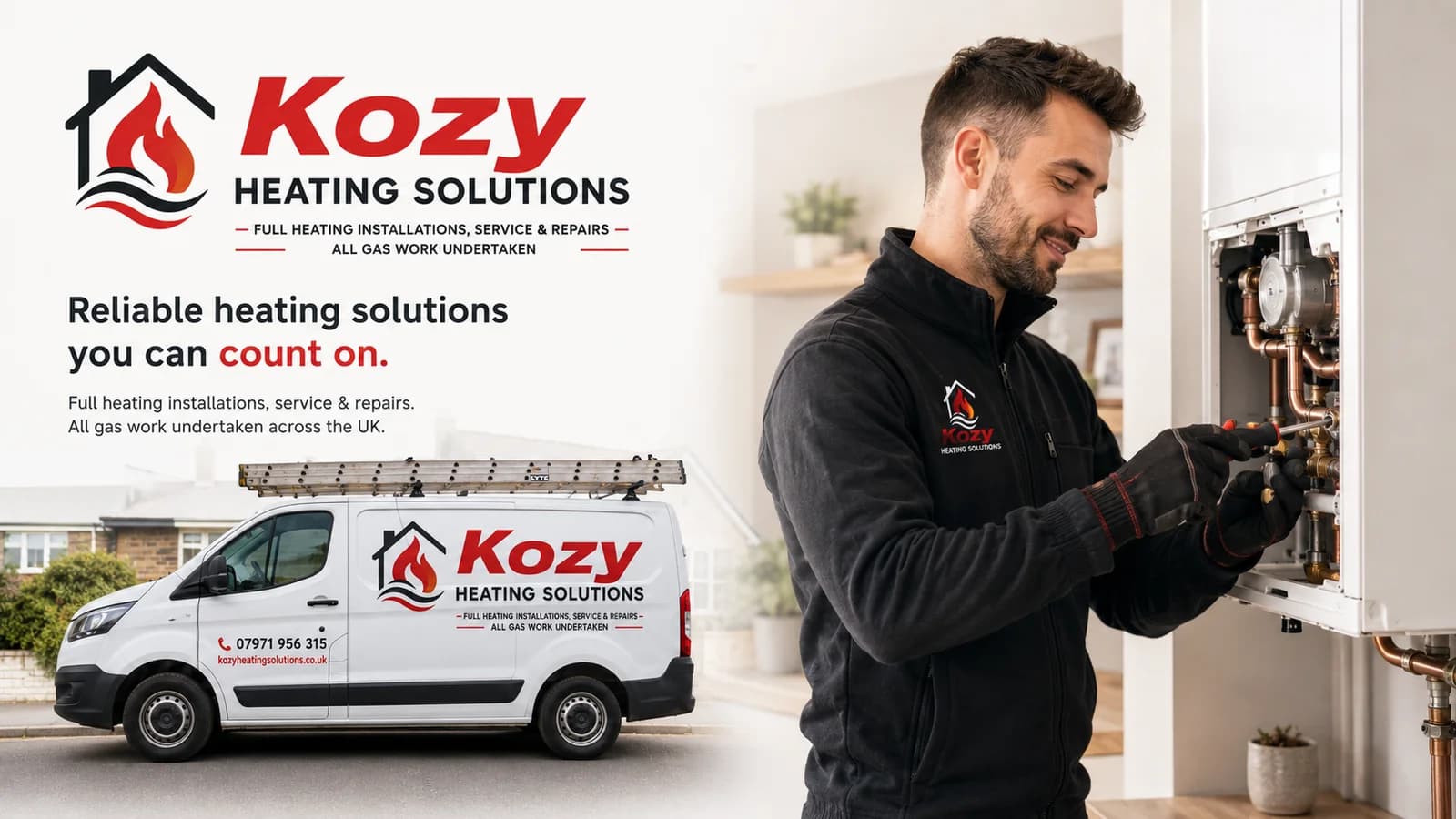 Kozy Heating Solutions engineer and van